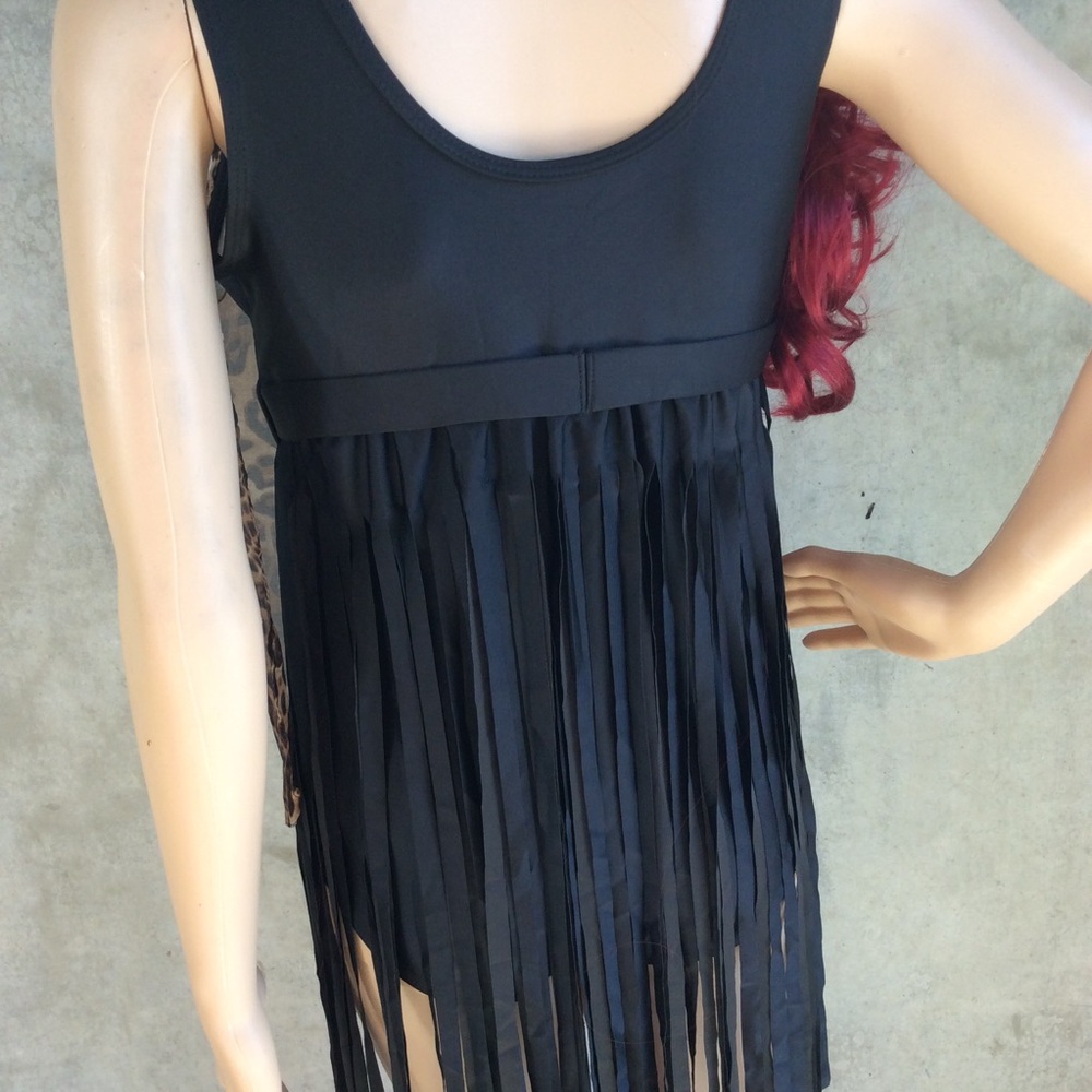 🌺 PADDED FRINGE SWIM SUIT ONE PIECE WEAR SKIRT - Picture 6 of 8